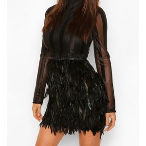 Feathered Mini Dress